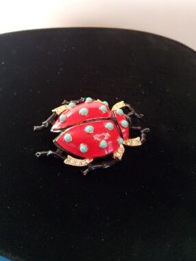 Vintage Kenneth Jay Lane Ladybug Brooch.